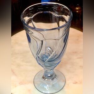 NORITAKE ICE TEA GOBLET SWEET SWIRL LIGHT BLUE GERMANY VINTAGE 7 3/8TH IN 14 oz